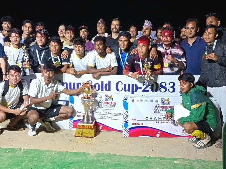 कोहलपुर रेसिङ साहारालाई कोहलपुर गोल्डकपको उपाधि